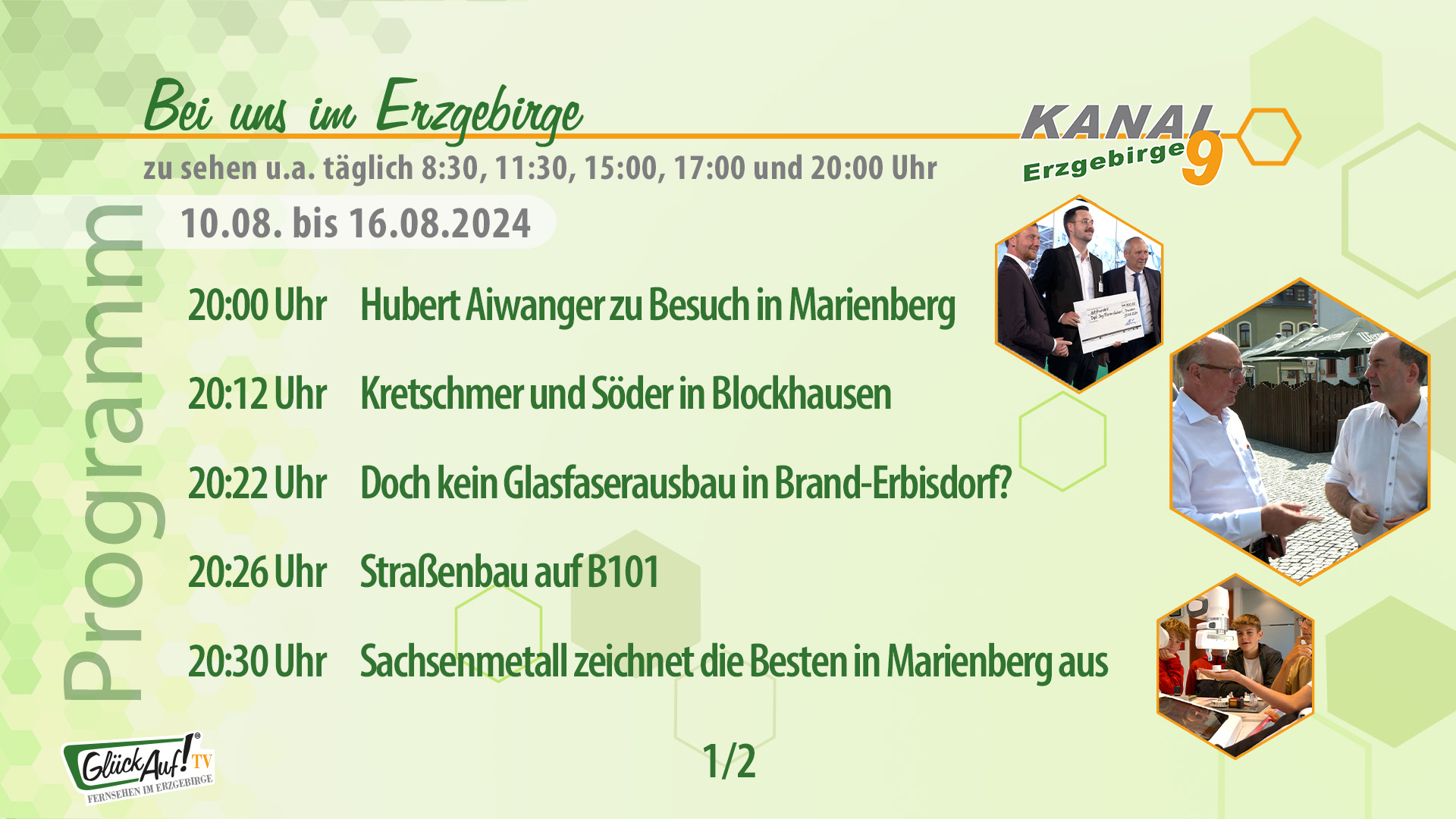 Bei uns im Erzgebirge für die Woche vom 10.08. bis 16.08.2024 Bei uns im Erzgebirge für die Woche vom 10.08. bis 16.08.2024