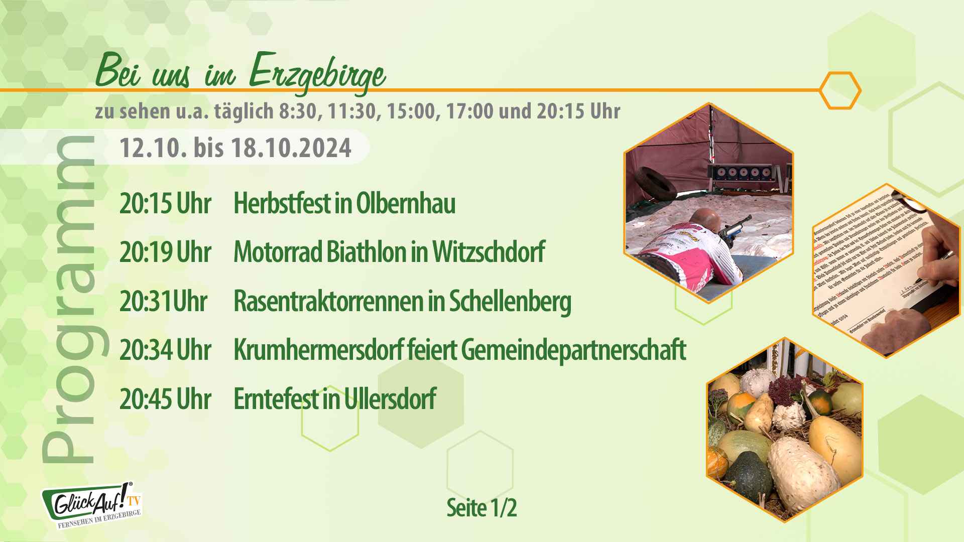 Bei uns im Erzgebirge für die Woche vom 12.10. bis 18.10.2024 Bei uns im Erzgebirge für die Woche vom 12.10. bis 18.10.2024