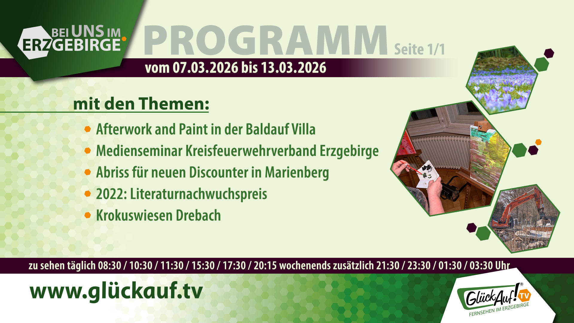 Bei uns im Erzgebirge für die 08. Kalenderwoche vom 28. Februar bis 06. Februar 2026