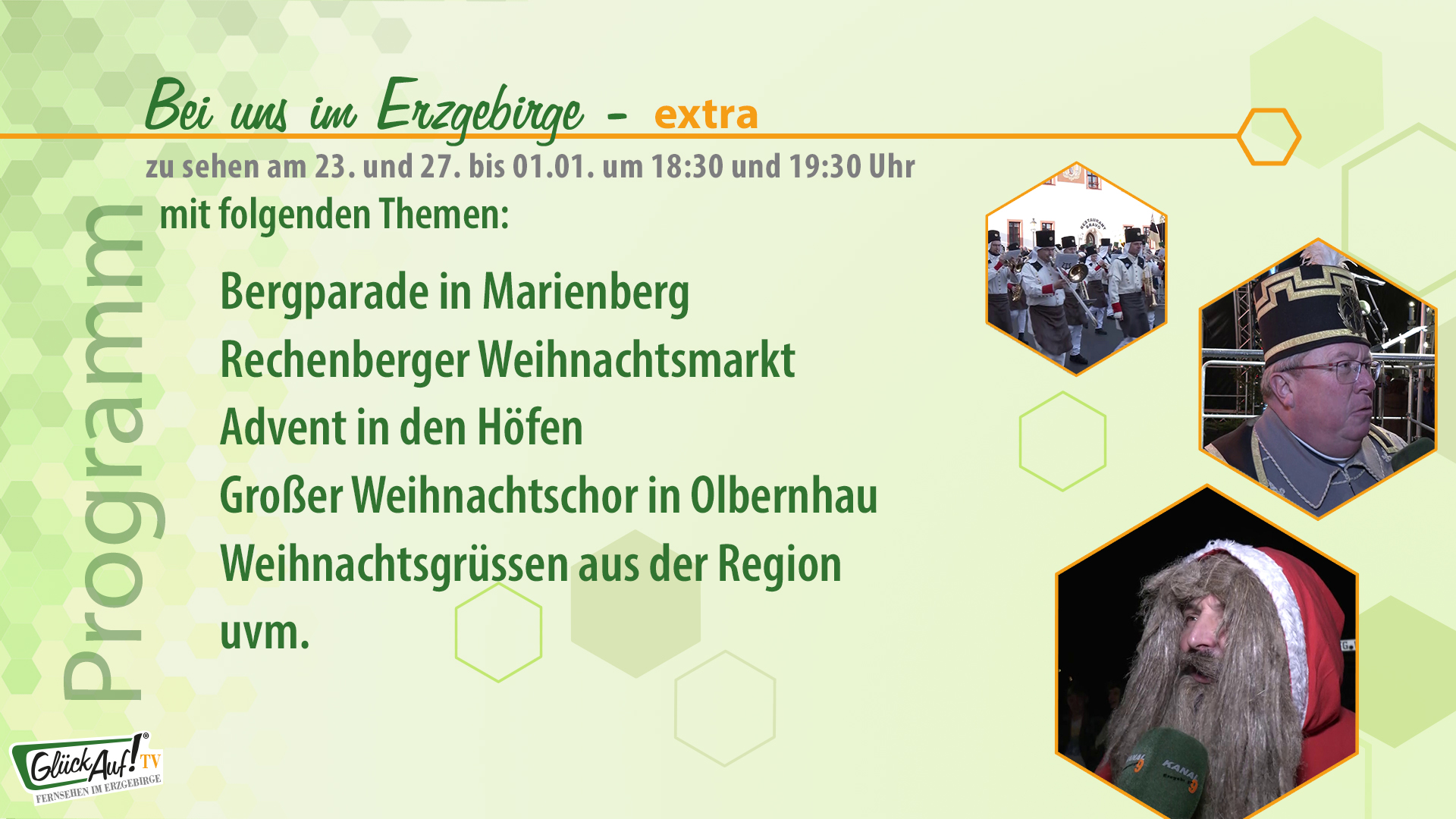 Bei uns im Erzgebirge - extra vom 23. und 27.12. bis 01.01. Bei uns im Erzgebirge - extra vom 23. und 27.12. bis 01.01.